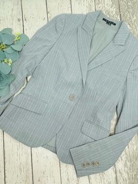 Theory Striped Hayward One Button Blazer Jacket